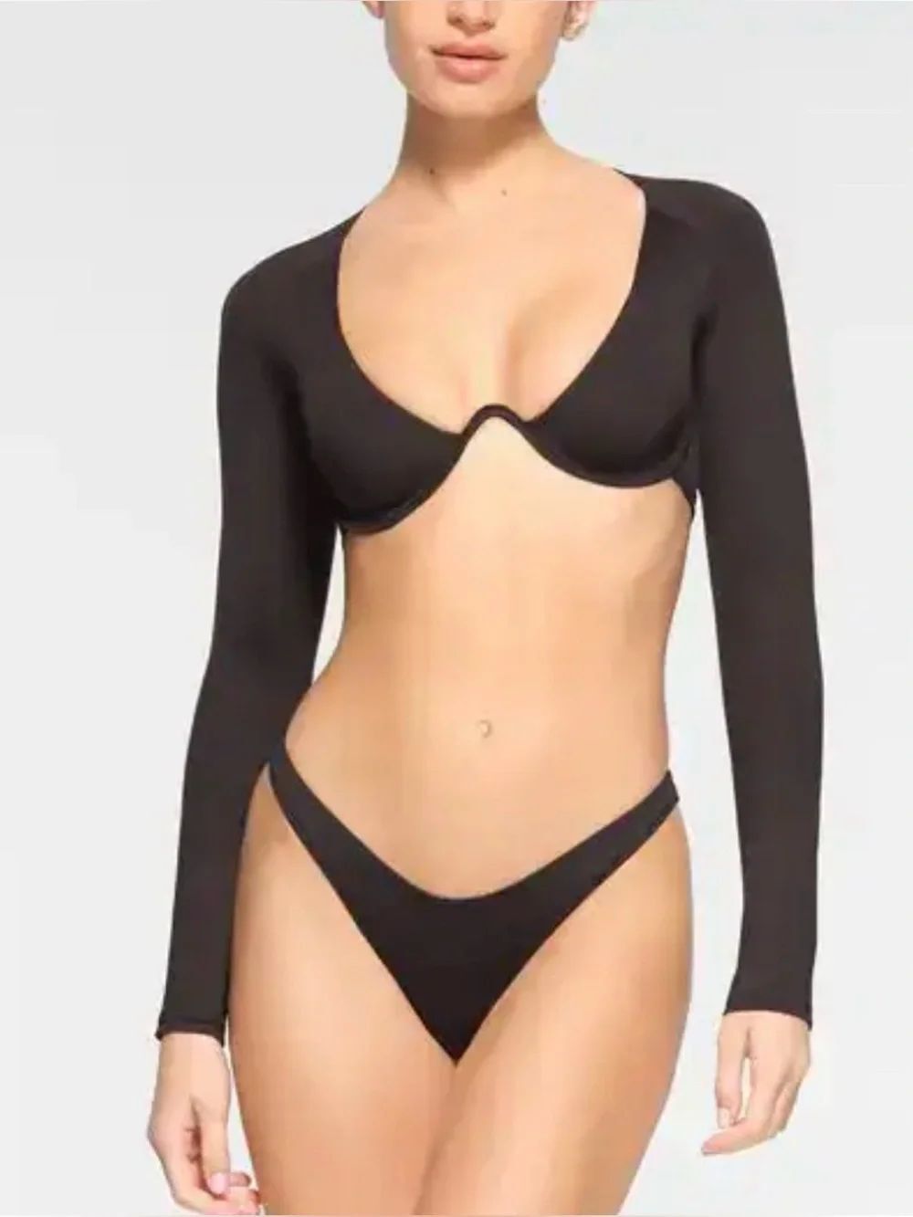 SKIMS RECYCLED SWIM LONG SLEEVE UNDERWIRE TOP Size XL ~ NWT
